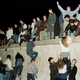 East Germans celebrate the opening of the border, November 1989.